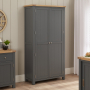 Marbury Slate Grey Painted Double Shaker Kitchen Pantry Cupboard