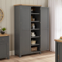 Marbury Slate Grey Painted Double Shaker Kitchen Pantry Cupboard