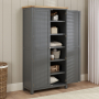 Marbury Slate Grey Painted Double Shaker Linen Cupboard