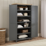 Marbury Slate Grey Painted Double Shaker Linen Cupboard