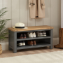 Marbury Slate Grey Painted Shoe Storage Hallway Bench