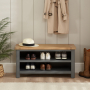 Marbury Slate Grey Painted Shoe Storage Hallway Bench