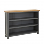 Marbury Slate Grey Painted Wide Low Large Bookcase