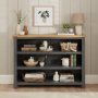 Marbury Slate Grey Painted Wide Low Large Bookcase