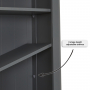 Marbury Slate Grey Painted Tall Narrow Bookcase with 1 Door Cupboard