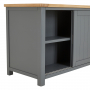 Marbury Slate Grey Painted Kitchen Island Counter with Breakfast Bar Table Top (2 Seater)