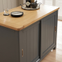 Marbury Slate Grey Painted Kitchen Island Counter with Breakfast Bar Table Top (2 Seater)