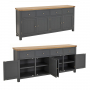 Marbury Slate Grey Painted Extra Large 4 Drawer 4 Door Sideboard