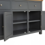 Marbury Slate Grey Painted Extra Large 4 Drawer 4 Door Sideboard