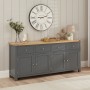 Marbury Slate Grey Painted Extra Large 4 Drawer 4 Door Sideboard