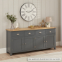 Marbury Slate Grey Painted Extra Large 4 Drawer 4 Door Sideboard