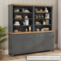 Marbury Slate Grey Painted Extra Large 4 Drawer 4 Door Sideboard