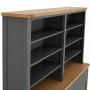 Marbury Slate Grey Painted Extra Large 4 Door Sideboard with Grand Bookcase Dresser Top