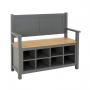 Marbury Slate Grey Painted Monks Hallway Bench with Shoe Storage