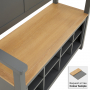 Marbury Slate Grey Painted Monks Hallway Bench with Shoe Storage