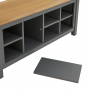 Marbury Slate Grey Painted Monks Hallway Bench with Shoe Storage