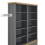 Marbury Slate Grey Painted Grand Double Library Bookcase with 2 Drawers