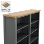 Marbury Slate Grey Painted Grand Double Library Bookcase with 2 Drawers