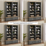 Marbury Slate Grey Painted Grand Double Library Bookcase with 2 Drawers