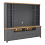 Marbury Slate Grey Painted XXL Widescreen TV Media Storage Wall Unit - Up to 60" TV Size