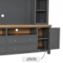 Marbury Slate Grey Painted XXL Widescreen TV Media Storage Wall Unit - Up to 60" TV Size