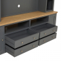 Marbury Slate Grey Painted XXL Widescreen TV Media Storage Wall Unit - Up to 60" TV Size