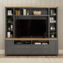 Marbury Slate Grey Painted XXL Widescreen TV Media Storage Wall Unit - Up to 60" TV Size