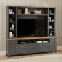 Marbury Slate Grey Painted XXL Widescreen TV Media Storage Wall Unit - Up to 60" TV Size