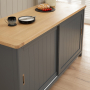 Marbury Slate Grey Painted Kitchen Island Counter with Breakfast Bar Table Top (3 Seater)