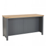 Marbury Slate Grey Painted Kitchen Island Counter with Breakfast Bar Table Top (3 Seater)