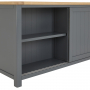 Marbury Slate Grey Painted Kitchen Island Counter with Breakfast Bar Table Top (3 Seater)