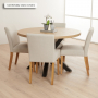 Industrial Parquet White Oak 120cm Round Dining Table with Black Starburst Legs – 4 to 6 Seater