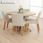 Industrial Parquet White Oak 120cm Round Dining Table with Grey Starburst Legs – 4 to 6 Seater