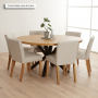 Industrial Natural Oak 150cm Round Dining Table with Black Starburst Legs – 6 to 8 Seater