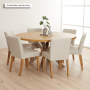 Industrial Natural Oak 150cm Round Dining Table with Grey Starburst Legs – 6 to 8 Seater