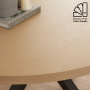 Industrial White Oak 150cm Round Dining Table with Black Starburst Legs – 6 to 8 Seater