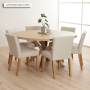 Industrial White Oak 150cm Round Dining Table with Grey Starburst Legs – 6 to 8 Seater