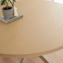 Industrial White Oak 150cm Round Dining Table with Grey Starburst Legs – 6 to 8 Seater