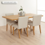 Industrial Herringbone Natural Oak 160cm Dining Table with Grey Starburst Legs – 4 to 6 Seater