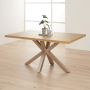 Industrial Herringbone Limed Oak 160cm Dining Table with Grey Starburst Legs – 4 to 6 Seater