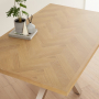 Industrial Herringbone Limed Oak 160cm Dining Table with Grey Starburst Legs – 4 to 6 Seater