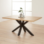 Industrial Herringbone White Oak 160cm Dining Table with Black Starburst Legs – 4 to 6 Seater