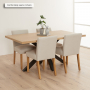 Industrial Herringbone White Oak 160cm Dining Table with Black Starburst Legs – 4 to 6 Seater