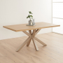 Industrial Herringbone White Oak 160cm Dining Table with Grey Starburst Legs – 4 to 6 Seater