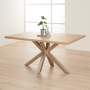 Industrial Herringbone White Oak 160cm Dining Table with Grey Starburst Legs – 4 to 6 Seater