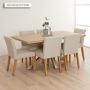 Industrial Herringbone White Oak 160cm Dining Table with Grey Starburst Legs – 4 to 6 Seater