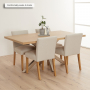 Industrial Herringbone White Oak 160cm Dining Table with Grey Starburst Legs – 4 to 6 Seater