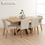 Industrial Natural Oak 180cm Dining Table with Black Starburst Legs – 6 to 8 Seater