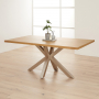 Industrial Natural Oak 180cm Dining Table with Grey Starburst Legs – 6 to 8 Seater