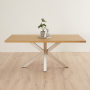 Industrial Natural Oak 180cm Dining Table with Grey Starburst Legs – 6 to 8 Seater